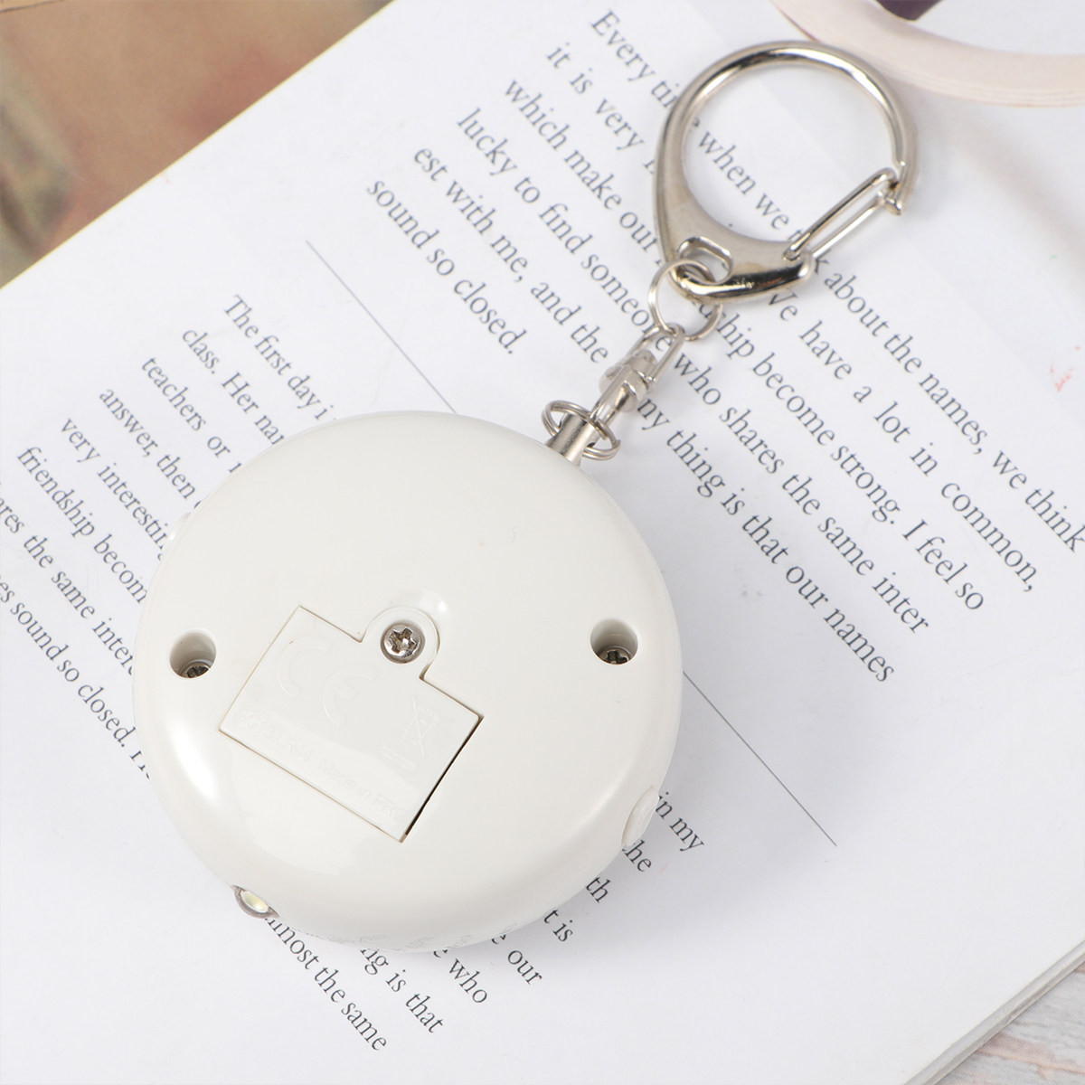 Personal Alarm Keychain - Alarmas de emergencia, redondas, negras, electrónicas,