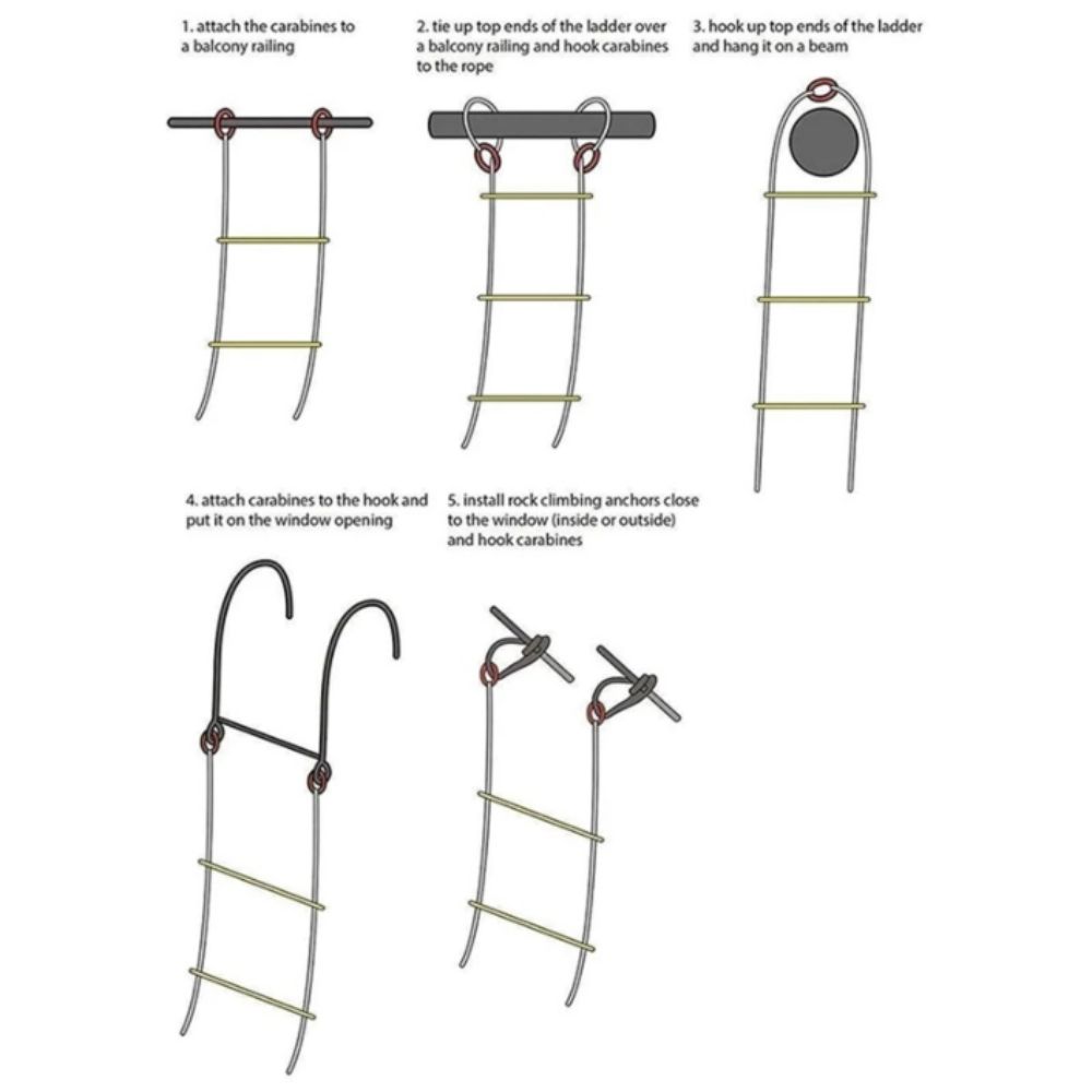 Escalera de cuerda aislada, es - Fire Escape Ladder reseña y precio