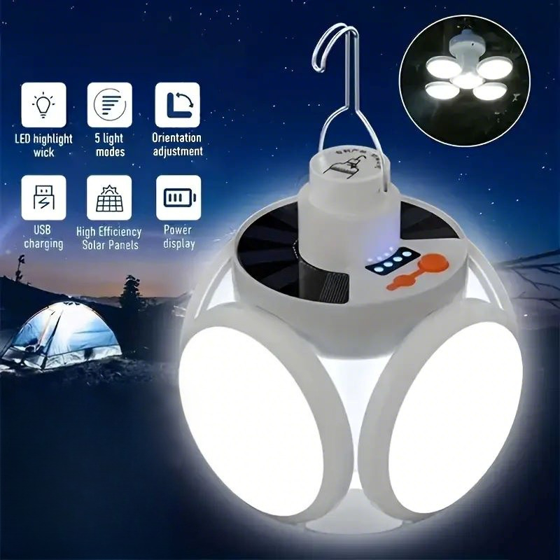 Luz de carga Solar con ganchos - Power Outage Light reseña y precio